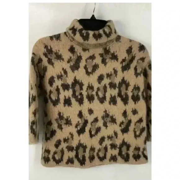 Kate Spade Sweaters - Kate Spade New York Women's XS Alpaca Wool Leopard Print Pullover Sweater Brown